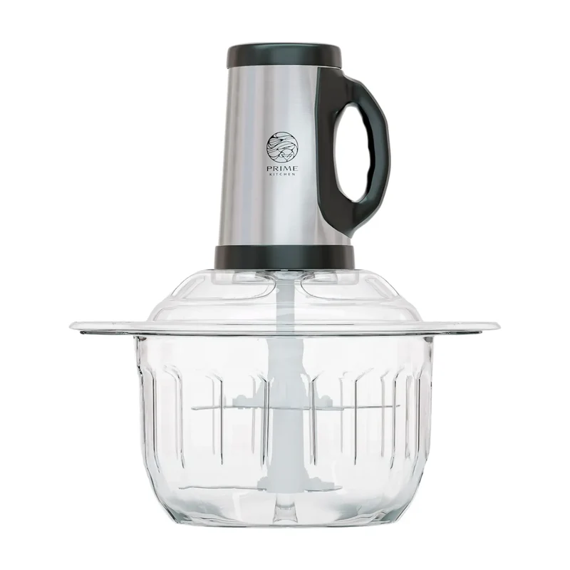 Prime Kitchen Elektrischer Zerkleinerer – 2L, 3L, 5L Glasbehälter – Edelstahlklingen & 3 Stufen für Gemüse, Fleisch, Nüsse & Eis