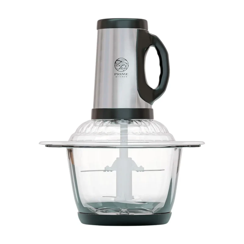 Prime Kitchen Elektrischer Zerkleinerer – 2L, 3L, 5L Glasbehälter – Edelstahlklingen & 3 Stufen für Gemüse, Fleisch, Nüsse & Eis