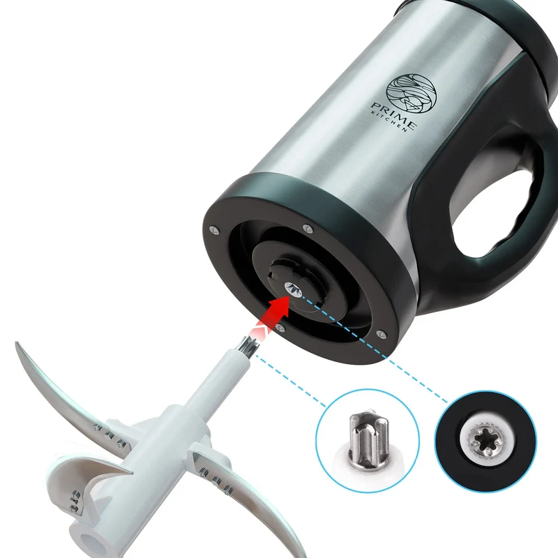 Prime Kitchen Elektrischer Zerkleinerer – 2L, 3L, 5L Glasbehälter – Edelstahlklingen & 3 Stufen für Gemüse, Fleisch, Nüsse & Eis