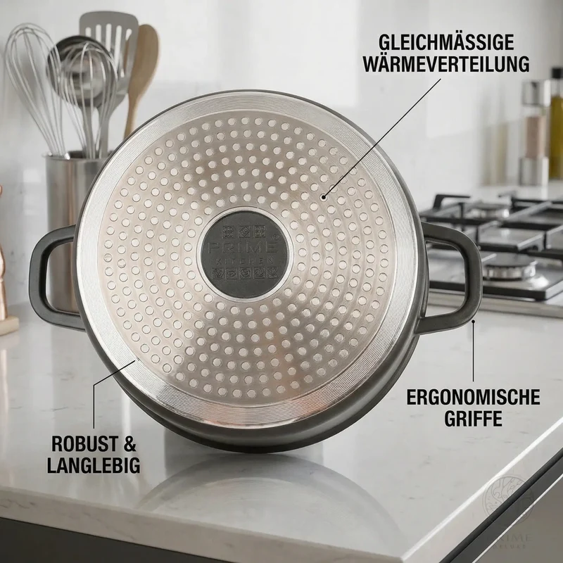 Prime Kitchen Kochtopf aus Aluguss – 20 cm bis 44 cm – Induktionsgeeignet, ergonomisch & pflegeleicht