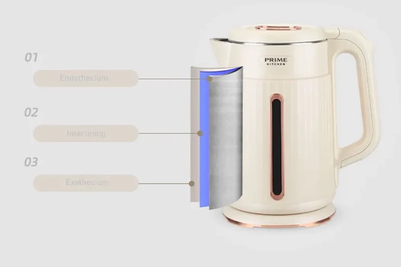 Prime Kitchen Wasserkocher 2L – Stilvoller & energieeffizienter Wasserkocher mit automatischer Abschaltung