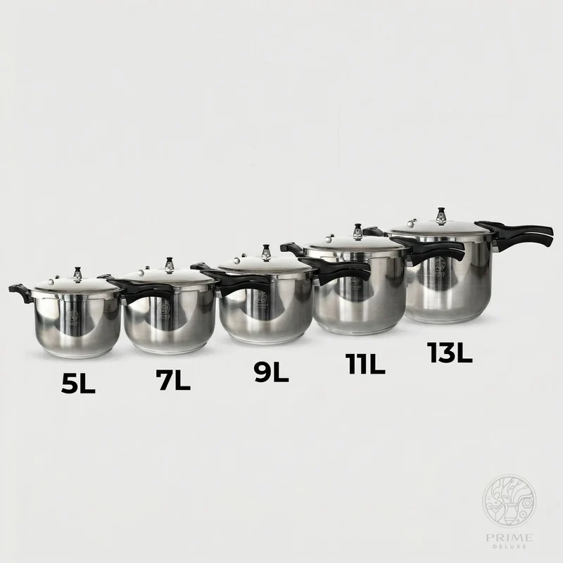 Prime Kitchen Schnellkochtopf aus Edelstahl – 5L–13L | Induktion & Gas geeignet