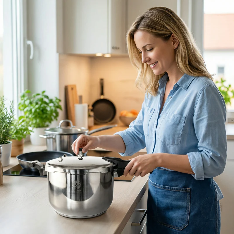 Prime Kitchen Schnellkochtopf aus Edelstahl – 5L–13L | Induktion & Gas geeignet