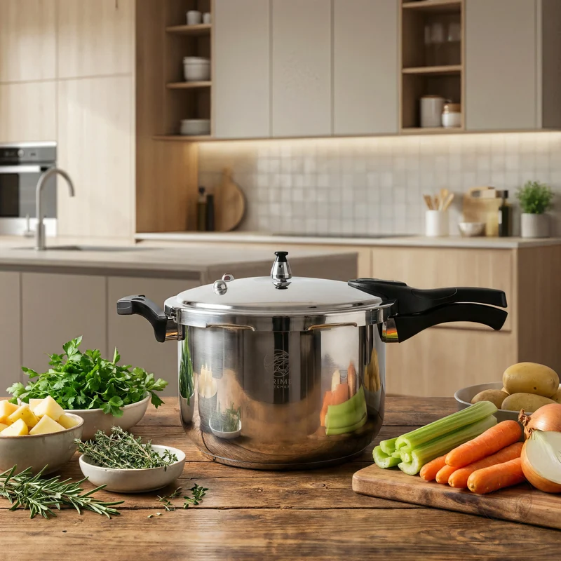 Prime Kitchen Schnellkochtopf aus Edelstahl – 5L–13L | Induktion & Gas geeignet