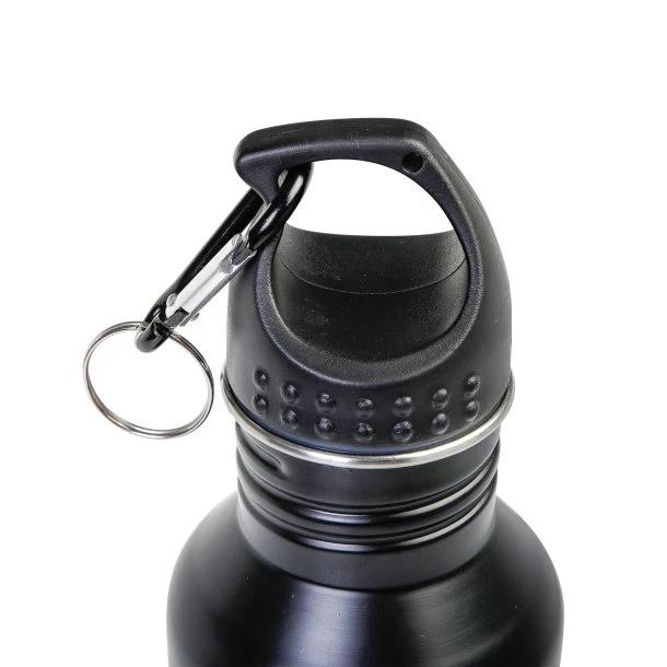 Trinkflasche aus Edelstahl, Wasserflasche schwarz, ca. 600 ml