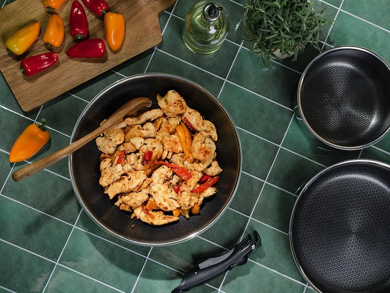 WOKPFANNE MIT ABNEHMBAREM GRIFF 30CM SET