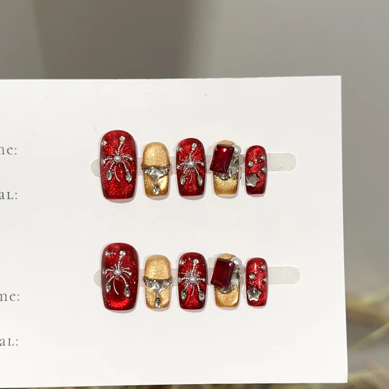 Themen Press-On Nagelkunst Set mit Spinnenakzenten