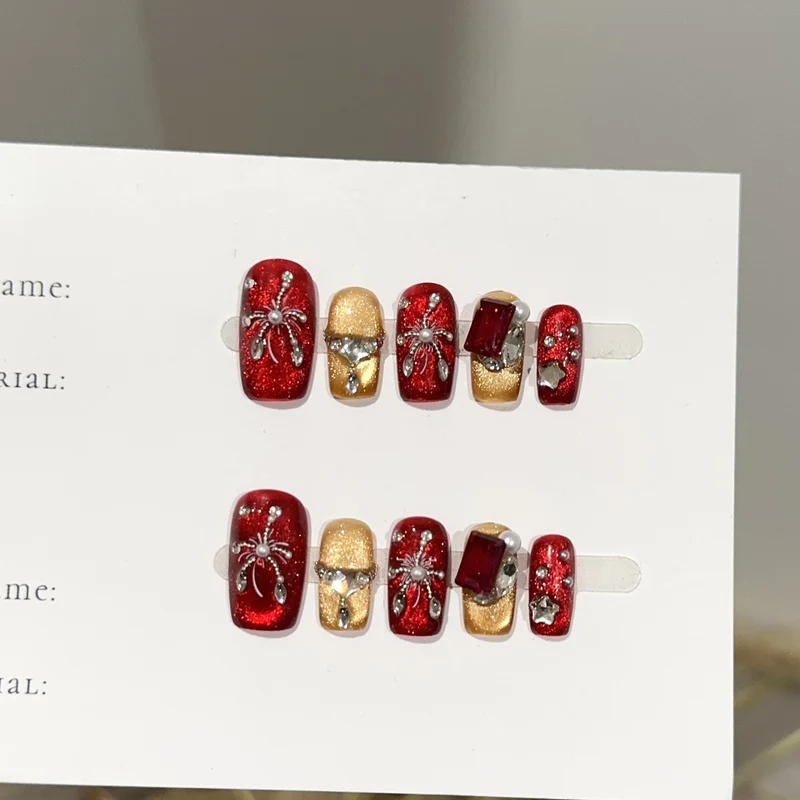 Themen Press-On Nagelkunst Set mit Spinnenakzenten