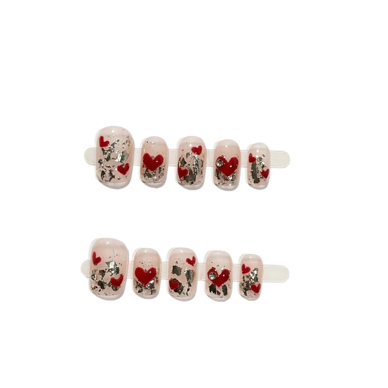 Romantisches Herz-Design Press-On Nail Set