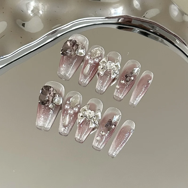 Rhinestone-beschichtet Press-On Nagelset