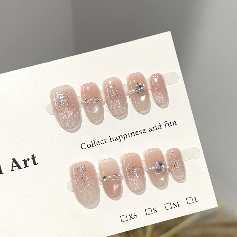 Premium Glitter Ombre Press-On Nail Art Set