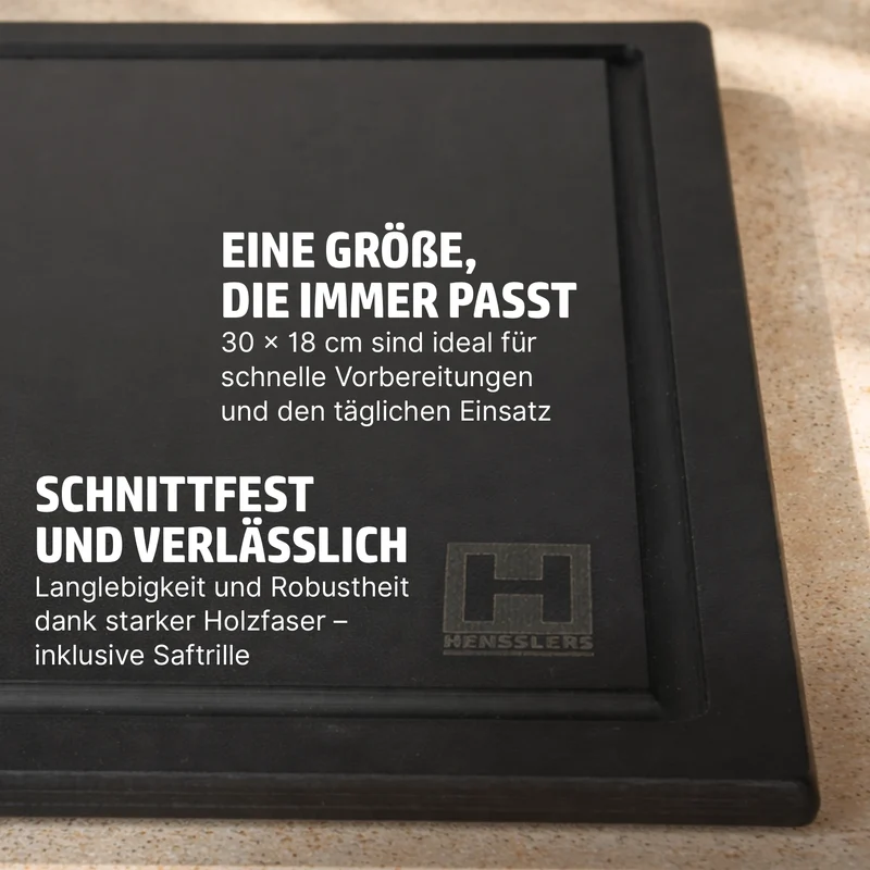 HENSSLERS Schneidebrett (30x18cm) Holzfaser