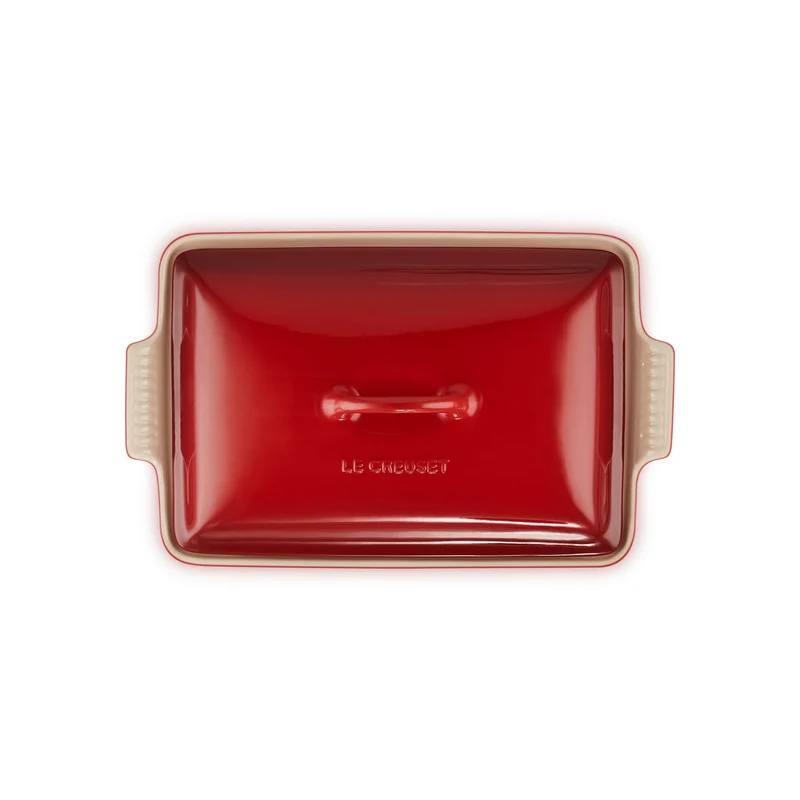 Le Creuset - Rechteckige Auflaufform mit Deckel 33cm Kirschrot