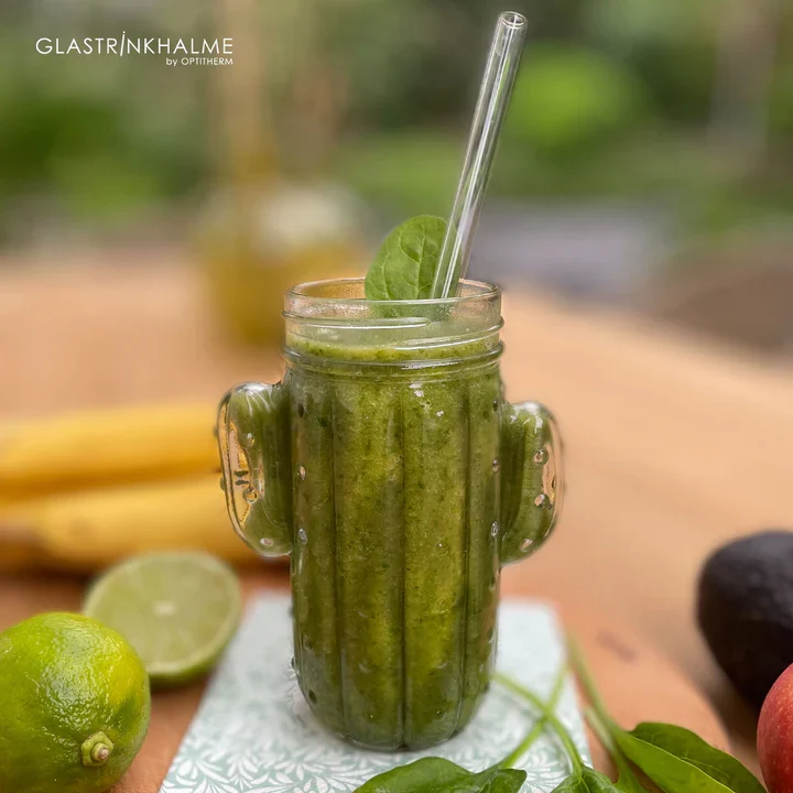 Optitherm Glastrinkhalme Smoothie und Eis, klar Set 6