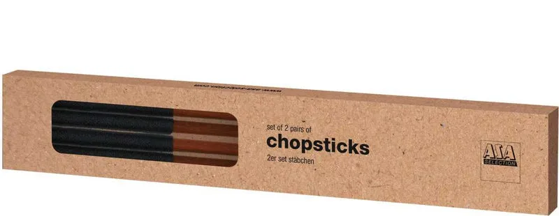 ASA Essstäbchen aus Holz mit schwarzem Griff 2er Set