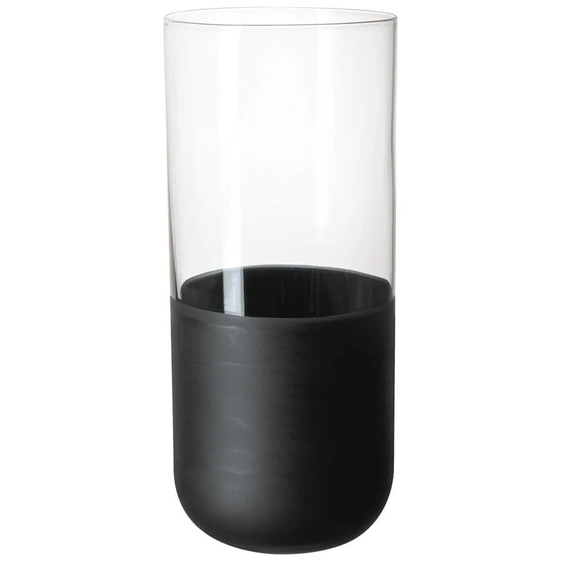 Villeroy & Boch Manufacture Rock Longdrinkbecher, 300 ml, 4 Stück, schwarz