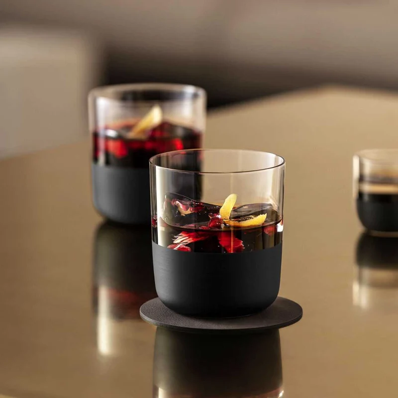 Villeroy & Boch Manufacture Rock Whiskybecher, 250 ml, 4 Stück, schwarz