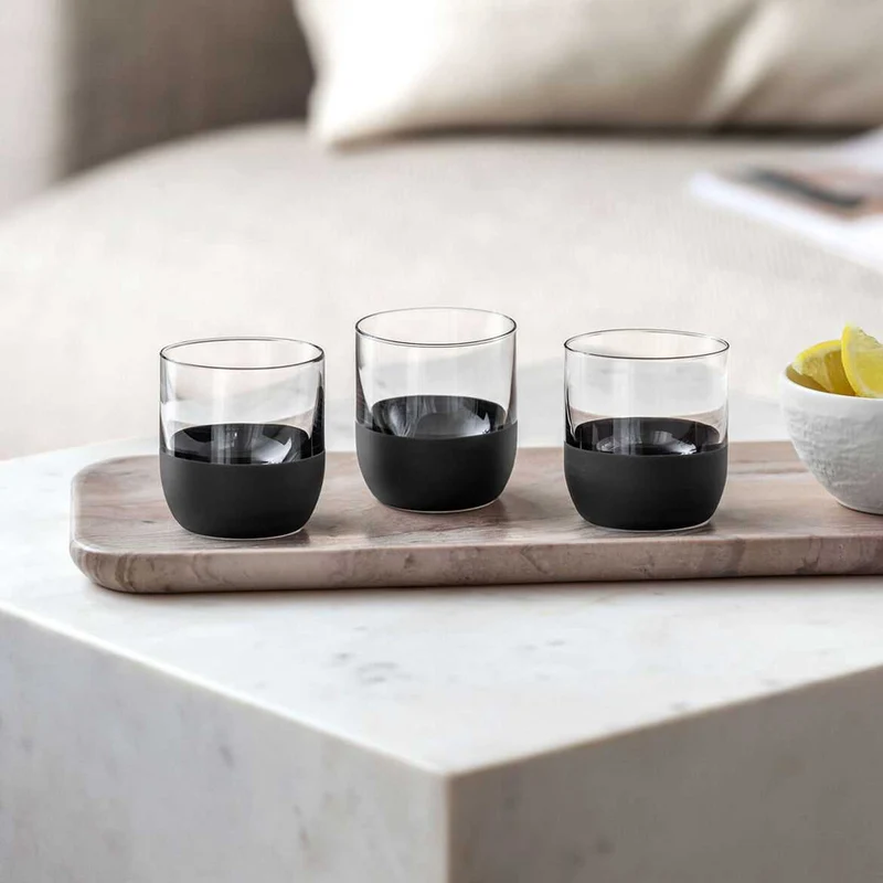 Villeroy & Boch Manufacture Rock Shot Glas, 40 ml, 4 Stück, schwarz