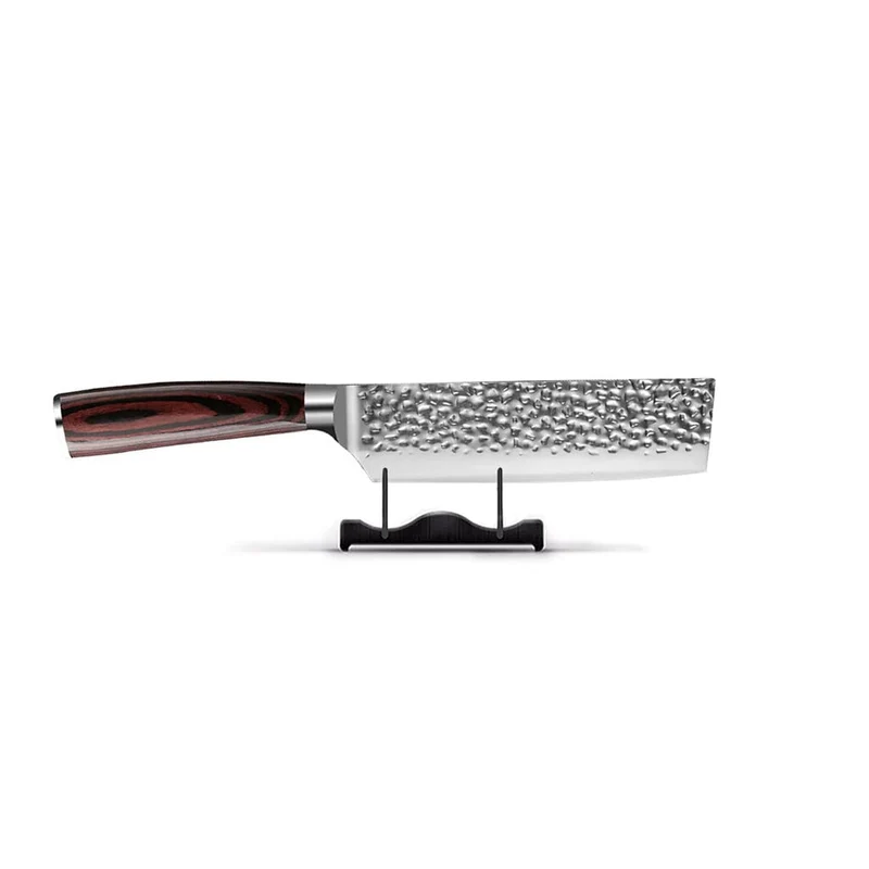 Shinrai Knives - 4-teiliges Messerset aus gehämmertem Edelstahl - Santoku + Brotmesser + Nakiri + Schälmesser