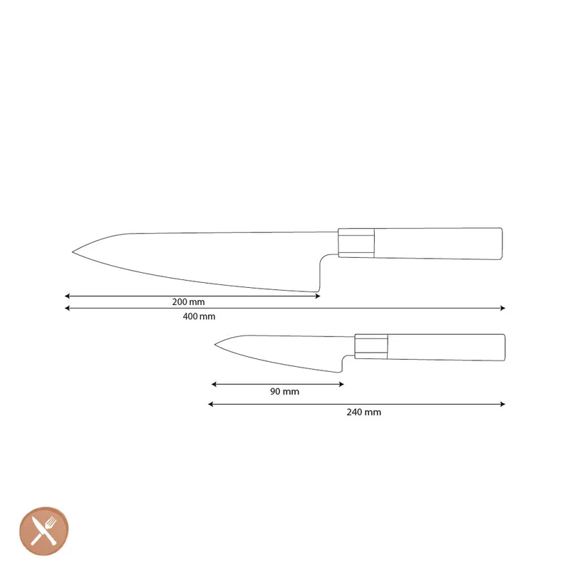 Shinrai Knives – Kurayami 2-teiliges Damastmesser-Set – Kochmesser + Schälmesser
