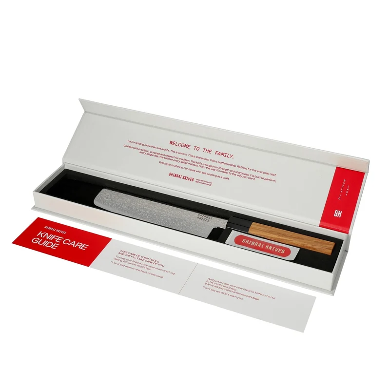 Shinrai Knives – Takumi Kaza 2-teiliges Damastmesser-Set – Nakiri + Schälmesser