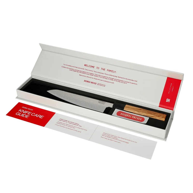 Shinrai Knives – Takumi Kaza 3-teiliges Damastmesser-Set – Kochmesser + Santoku + Schälmesser