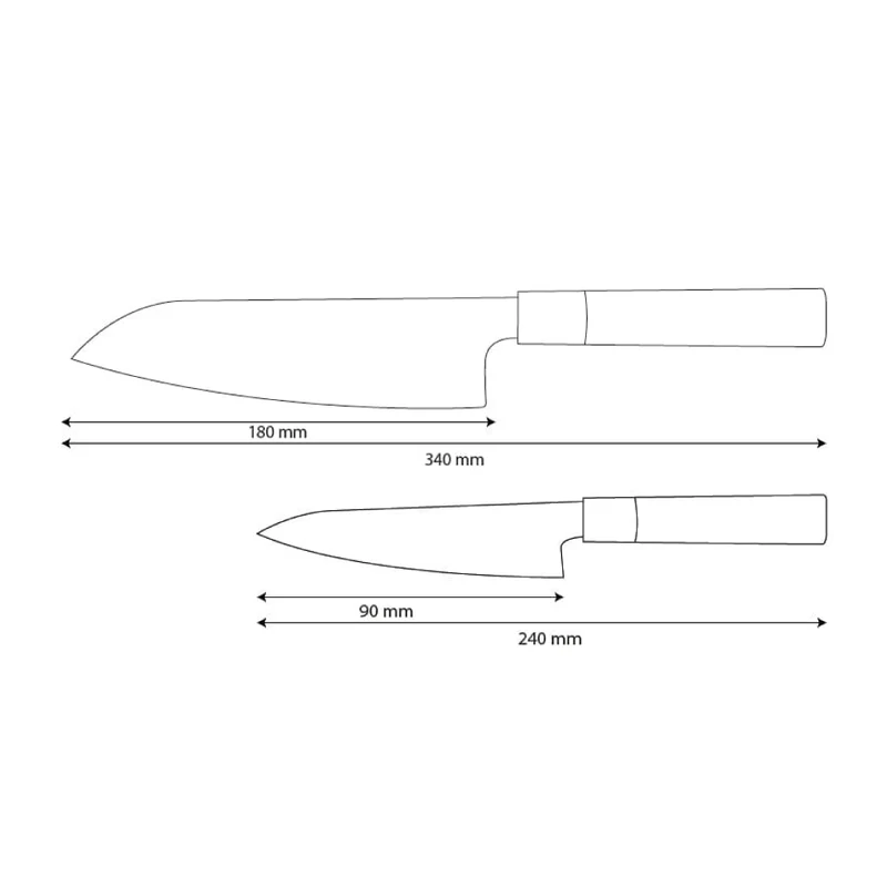 Shinrai Knives – Takumi Kaza 2-teiliges Damastmesser-Set – Santoku + Schälmesser