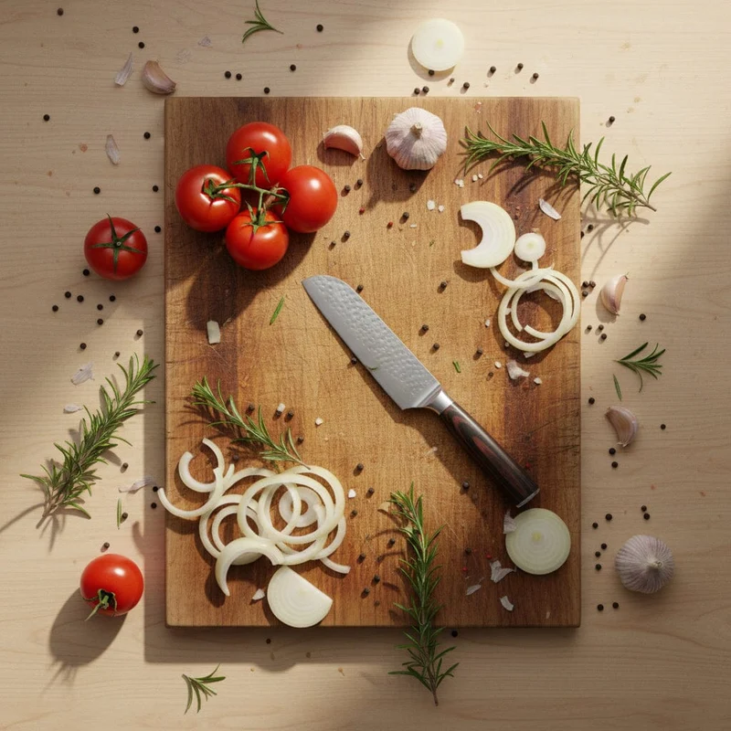 Shinrai Knives – 5-teiliges Messerset aus gehämmertem Edelstahl – Kochmesser + Brotmesser + Nakiri + kleines Santoku + Schälmesser