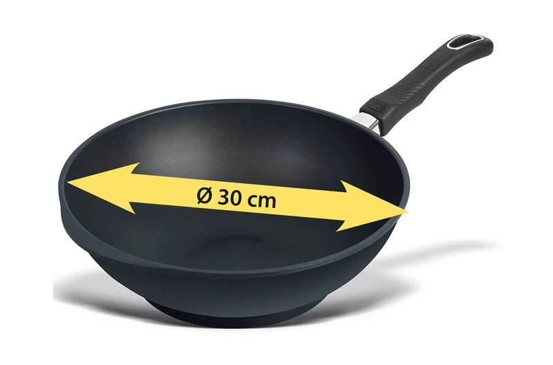 Gastrolux Guss-Wok 30cm mit Stiel BiotanPlus mit Induktionsboden