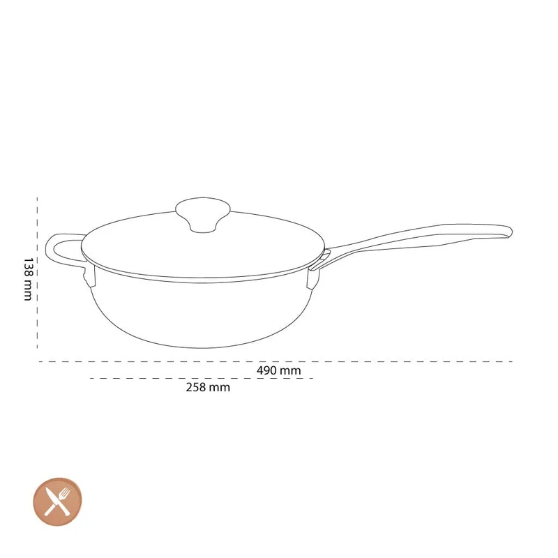 LeCreuset - Signature Sauté Pan Chef mit Anti-Backblech 24cm 3,3l