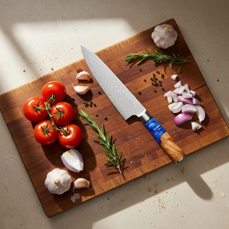 Shinrai Knives - Epoxy Sapphire 6-teiliges Damaszener-Messer-Set