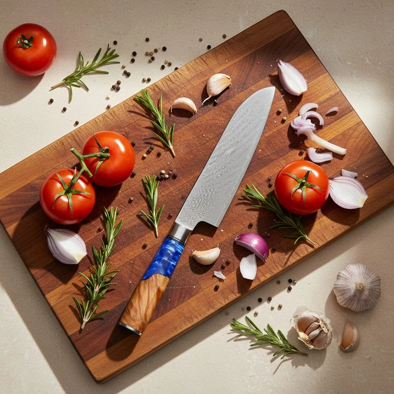 Shinrai Knives - Epoxy Sapphire 6-teiliges Damaszener-Messer-Set