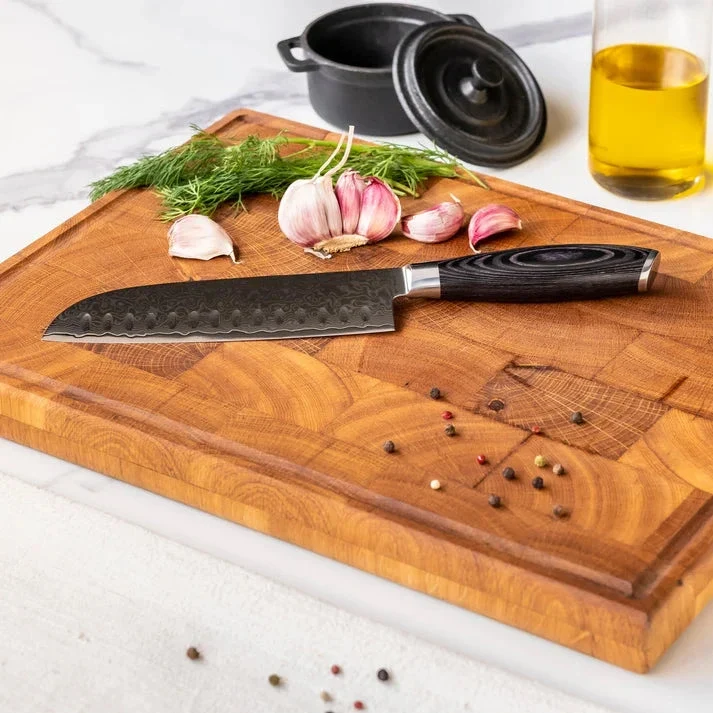 Shinrai Knives – 2-teiliges Messerset aus Damast-Pakkaholz – Kochmesser + Santokumesser