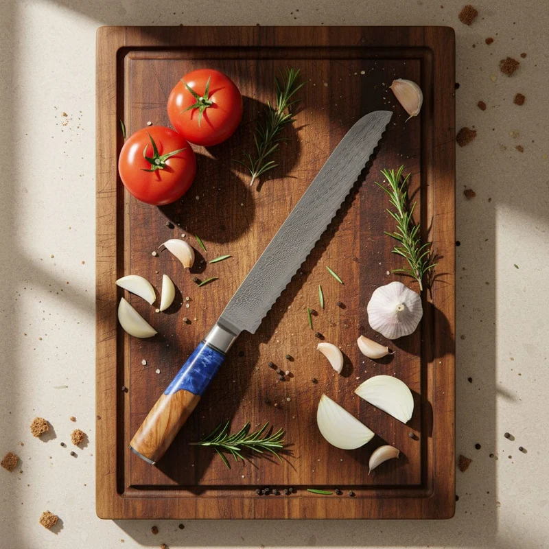 Shinrai Knives - Epoxy Sapphire 6-teiliges Damaszener-Messer-Set