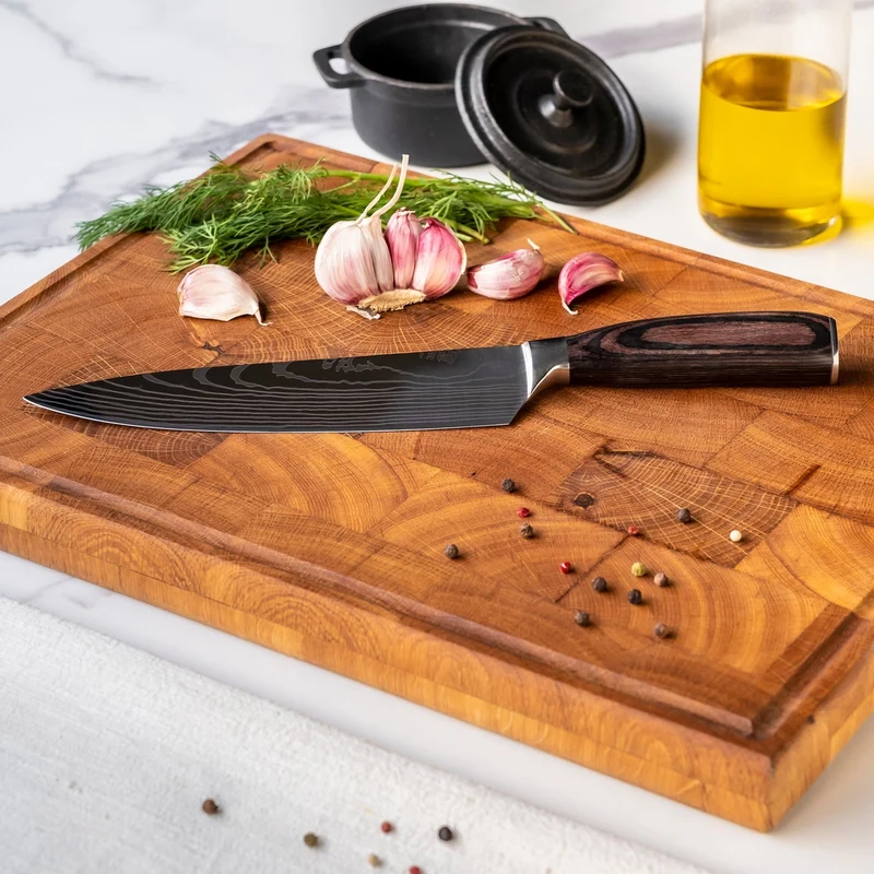 Shinrai Knives - Damastdruck - Kochmesser 20 cm