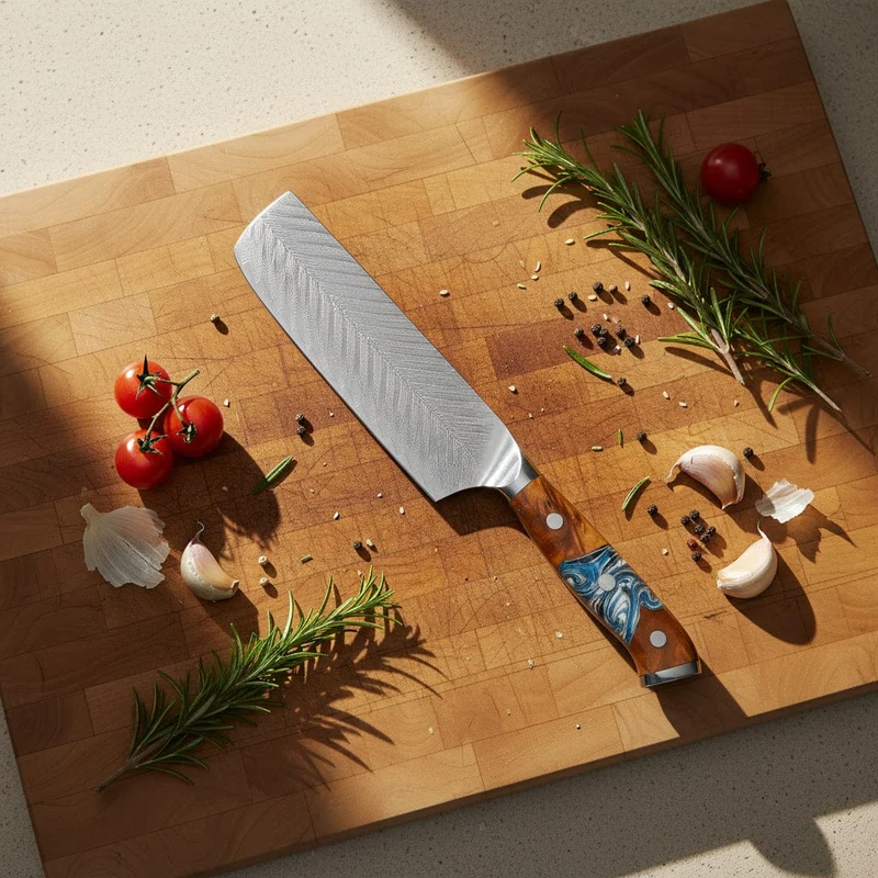 Shinrai Knives - Eclipse 2-teiliges Damastmesser-Set - Kochmesser + Nakiri