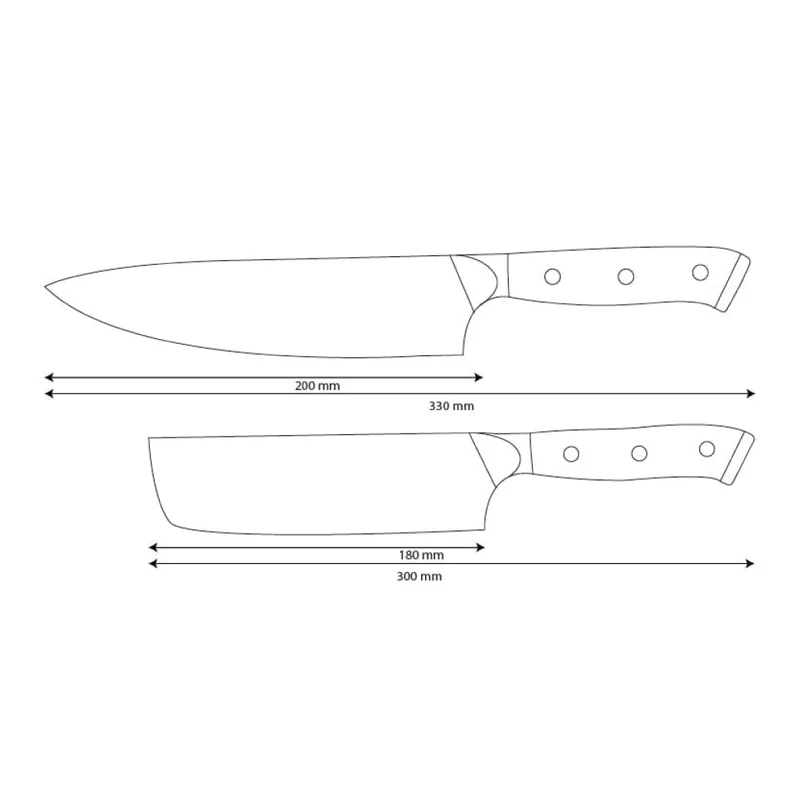 Shinrai Knives - Eclipse 2-teiliges Damastmesser-Set - Kochmesser + Nakiri