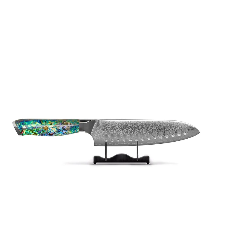 Shinrai Knives - Mother of Pearl Jewels 2-teiliges Damascus Messerset - Kochmesser + Santokumesser