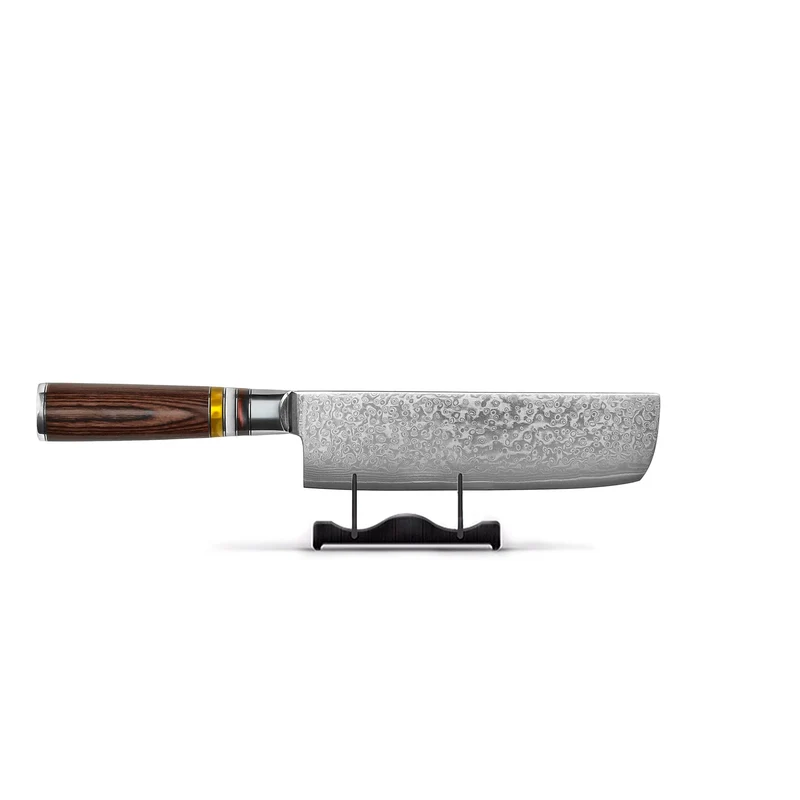 Shinrai Knives – Micarta Jewels 2-teiliges Damastmesser-Set – Kochmesser + Nakiri