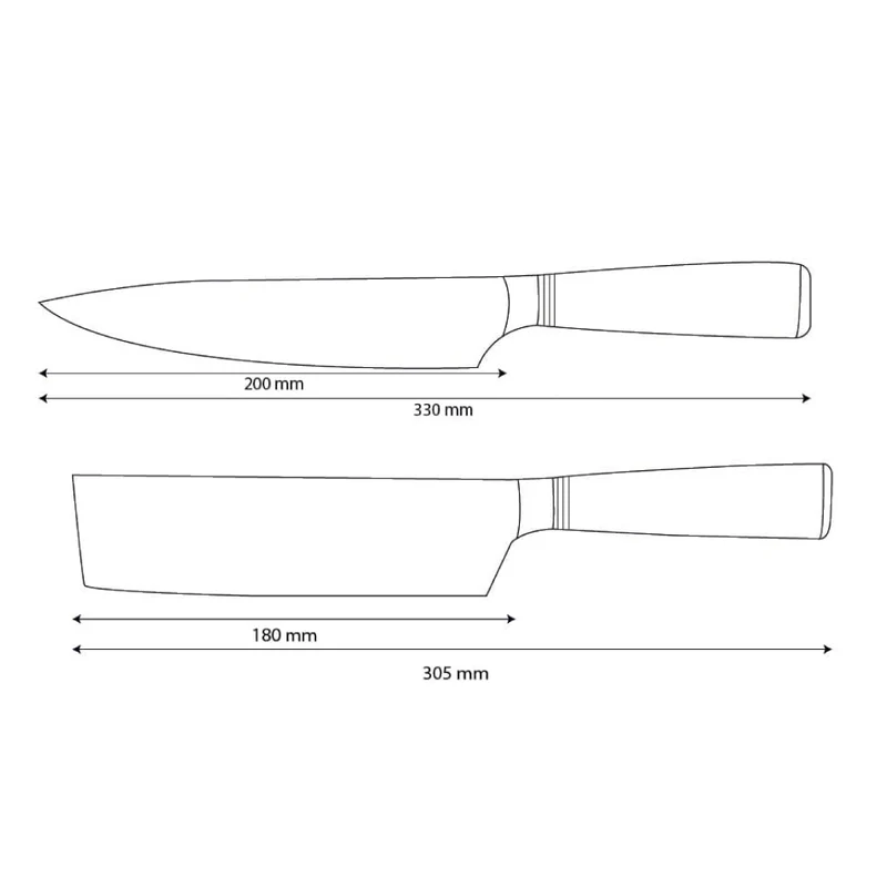 Shinrai Knives – Micarta Jewels 2-teiliges Damastmesser-Set – Kochmesser + Nakiri