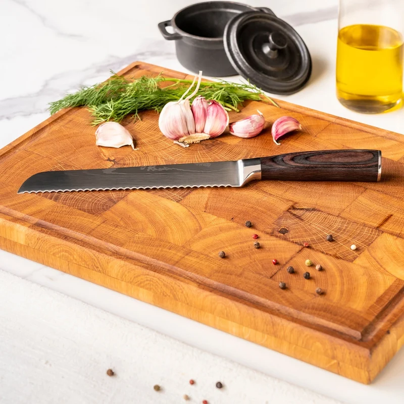 Shinrai Knives - Damastdruck-Serie - Brotmesser