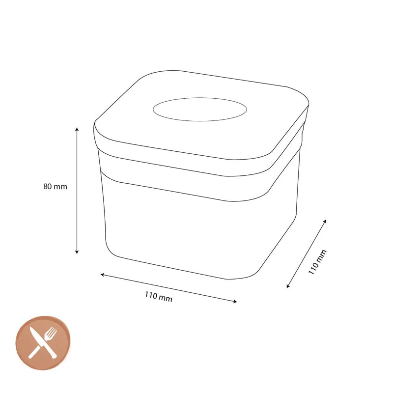 OXO - POP 2.0 Kleiner quadratischer Mini, 0,4 Liter