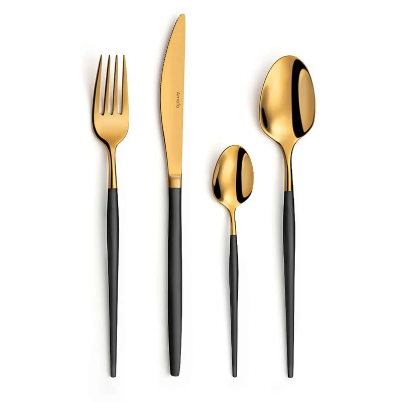 Amefa - Soprano 16-teiliges Besteckset schwarz/gold in Trendbox