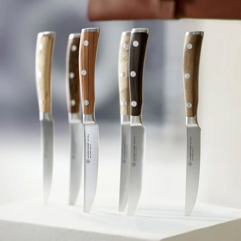 Wüsthof - Ikon Steakmesserset 6-teilig + Ledermessertasche