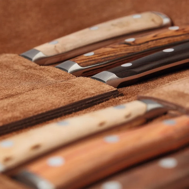 Wüsthof - Ikon Steakmesserset 6-teilig + Ledermessertasche