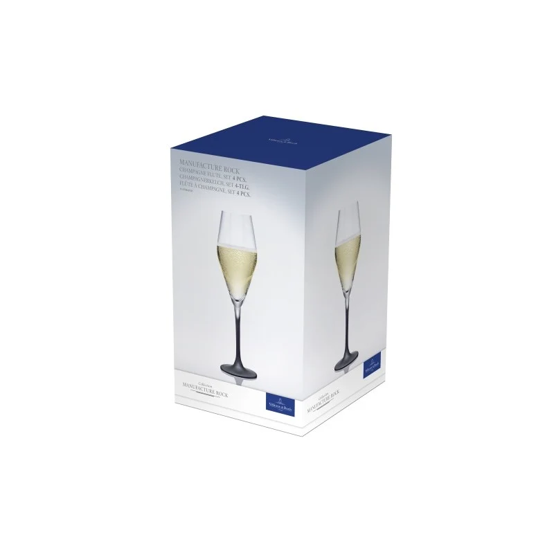 Villeroy & Boch Manufacture Rock Sektglas, 4 Stück, 260 ml