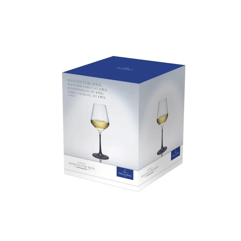Villeroy & Boch Manufacture Rock Weißweinglas, 4 Stück, 380 ml