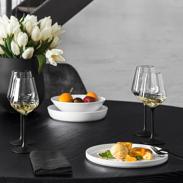 Villeroy & Boch Manufacture Rock Weißweinglas, 4 Stück, 380 ml