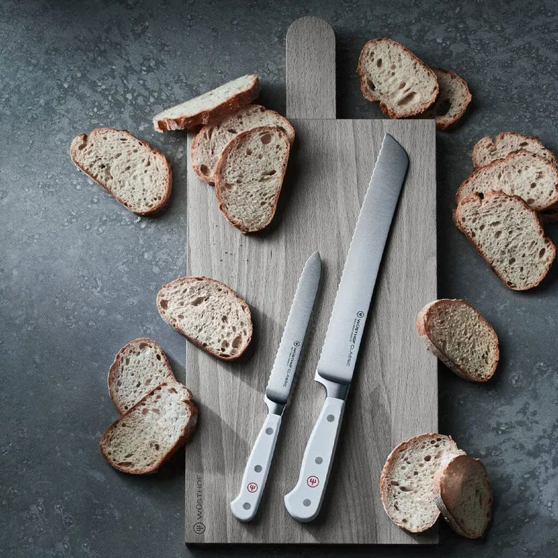 Wusthof - Classic Brotmesser Weiß mit doppeltem Wellenschliff 23 cm