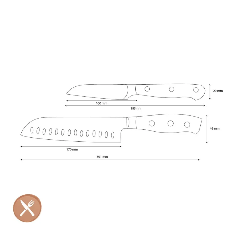 Wüsthof - Klassisches Santokumesser + Officemesser